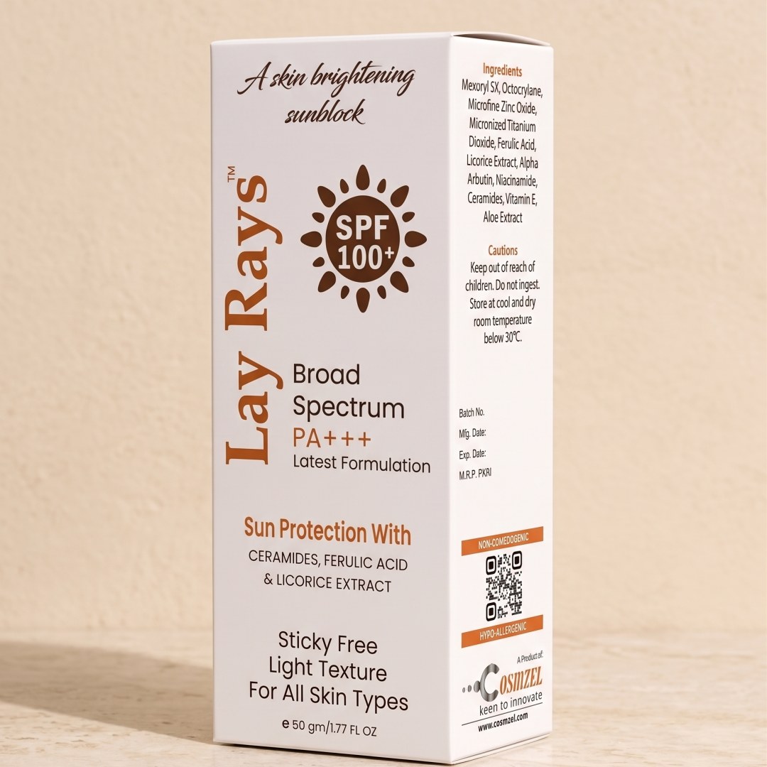 Lay Rays Skin Brightening Sunblock – Broad Spectrum SPF 100+ PA+++ (50g)